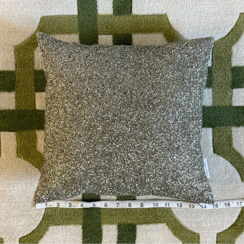 LAST CALL 🍺 FINAL PRICE • Calvin Klein | Silver Beaded Accent Pillow